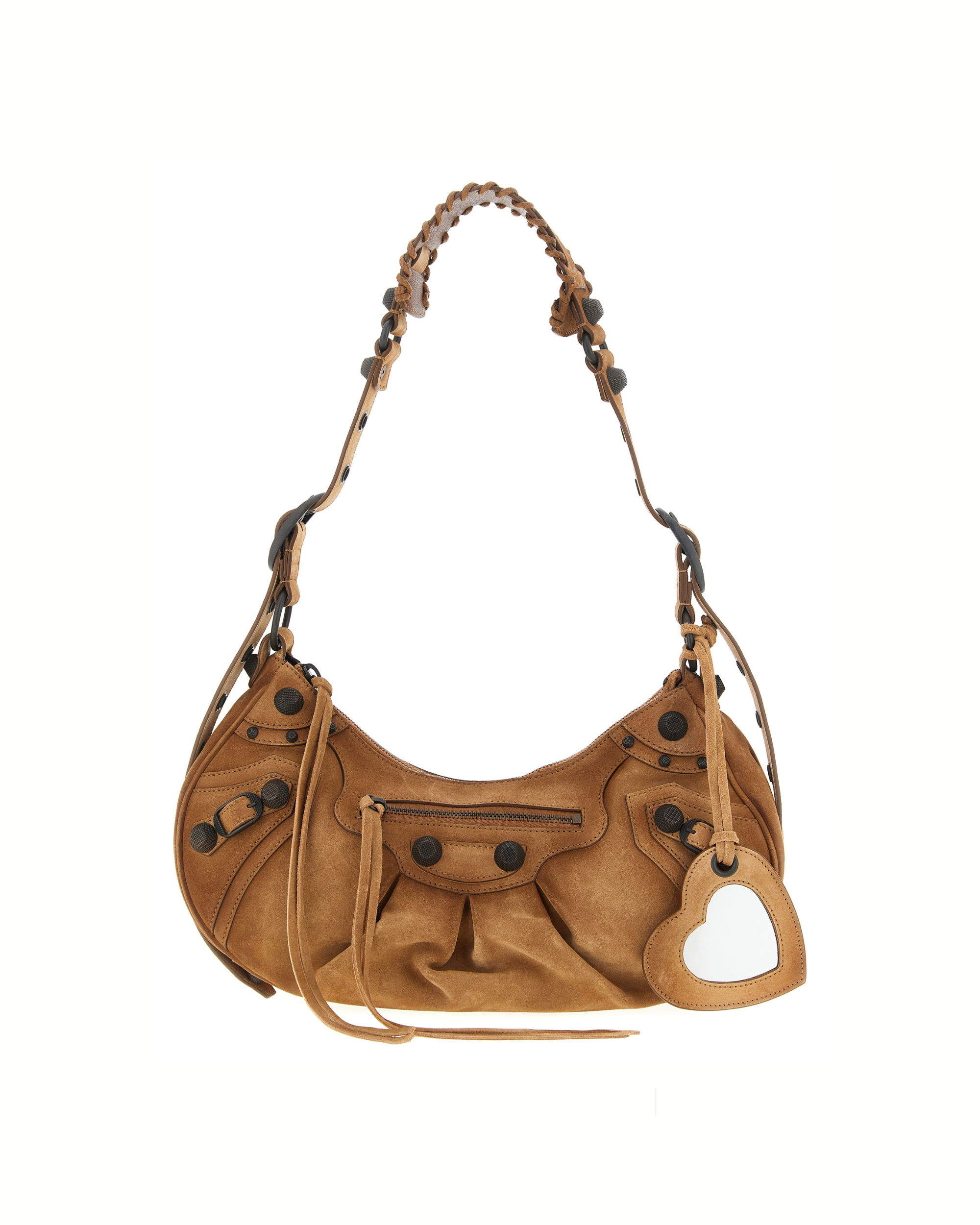 Balenciaga Le Cagole S Shoulder Bag Brown Suede