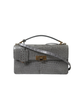 Balenciaga – Le Dix Pochette Alligator Leather Medium Shoulder Bag Grey