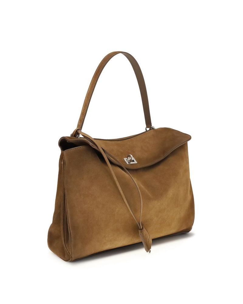 Balenciaga – Medium Rodeo Bag in Suede Cerato Marrone – Collezione SS26