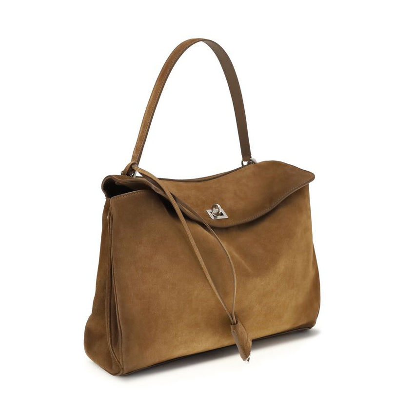 Balenciaga – Medium Rodeo Bag in Suede Cerato Marrone – Collezione SS26