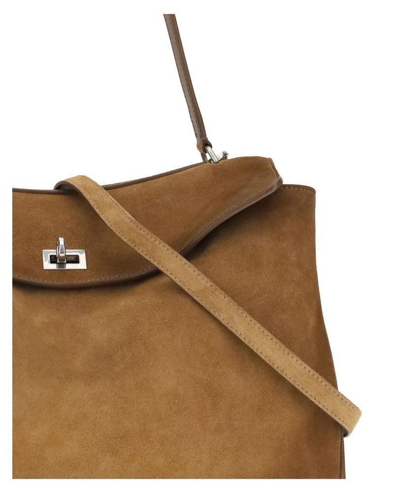 Balenciaga – Medium Rodeo Bag in Suede Cerato Marrone – Collezione SS26