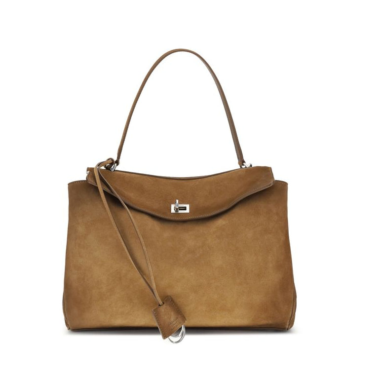 Balenciaga – Medium Rodeo Bag in Suede Cerato Marrone – Collezione SS26