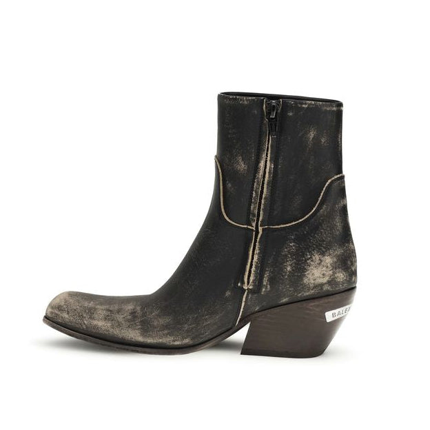 Balenciaga – Memphis Ankle Boots Distressed Black