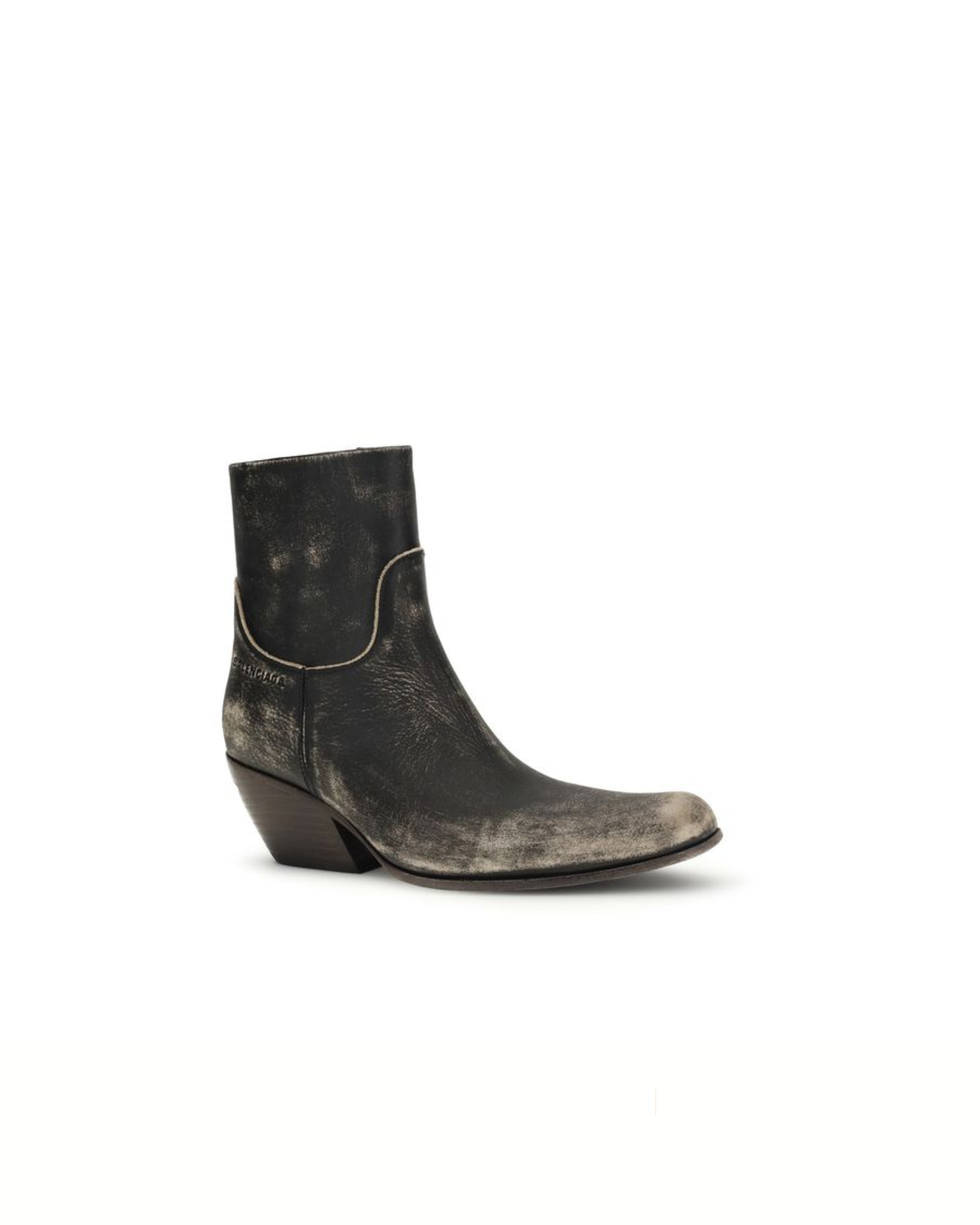 Balenciaga Memphis Ankle Boots in Pelle Distressed Nera