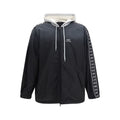 Balenciaga – Oversized Hooded Bomber Jacket in Nylon Nero con Bande Logo