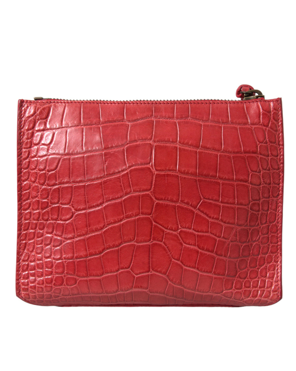 Balenciaga – Paper Postcard Exotic Alligator Leather Pouch Clutch Red