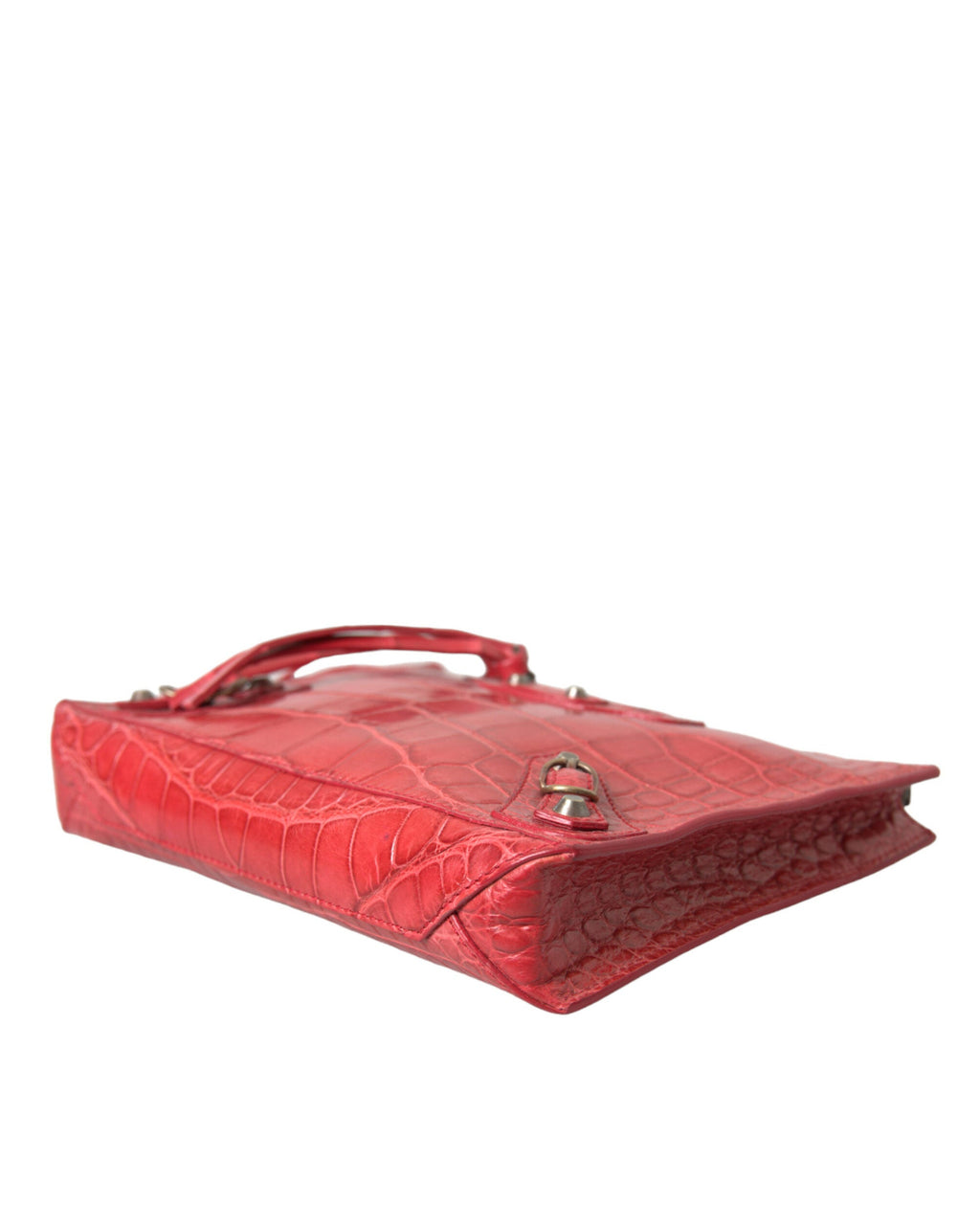 Balenciaga – Paper Postcard Exotic Alligator Leather Pouch Clutch Red