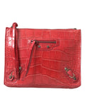 Balenciaga – Paper Postcard Exotic Alligator Leather Pouch Clutch Red