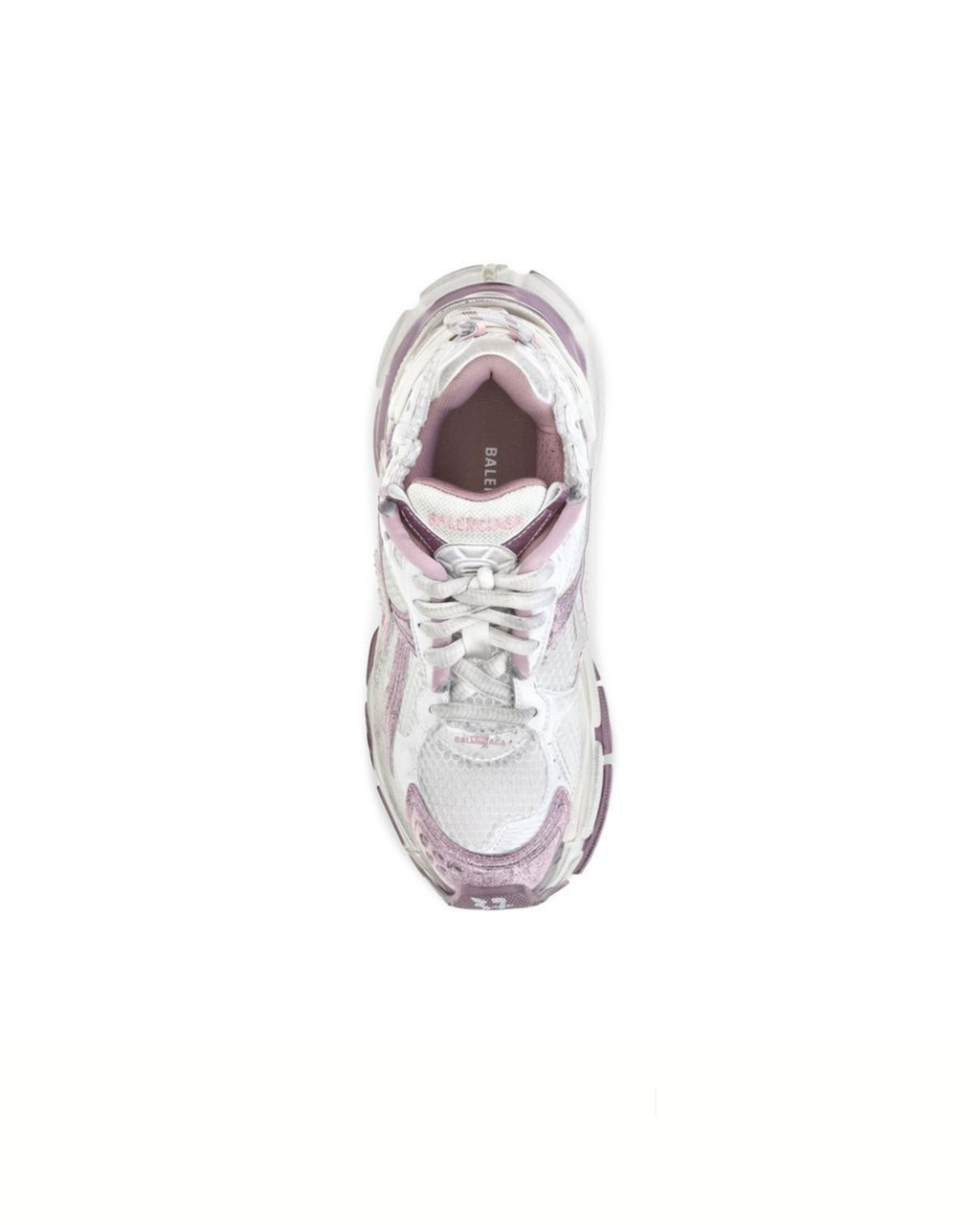 Balenciaga Runner Glitter Sneakers White / Pink