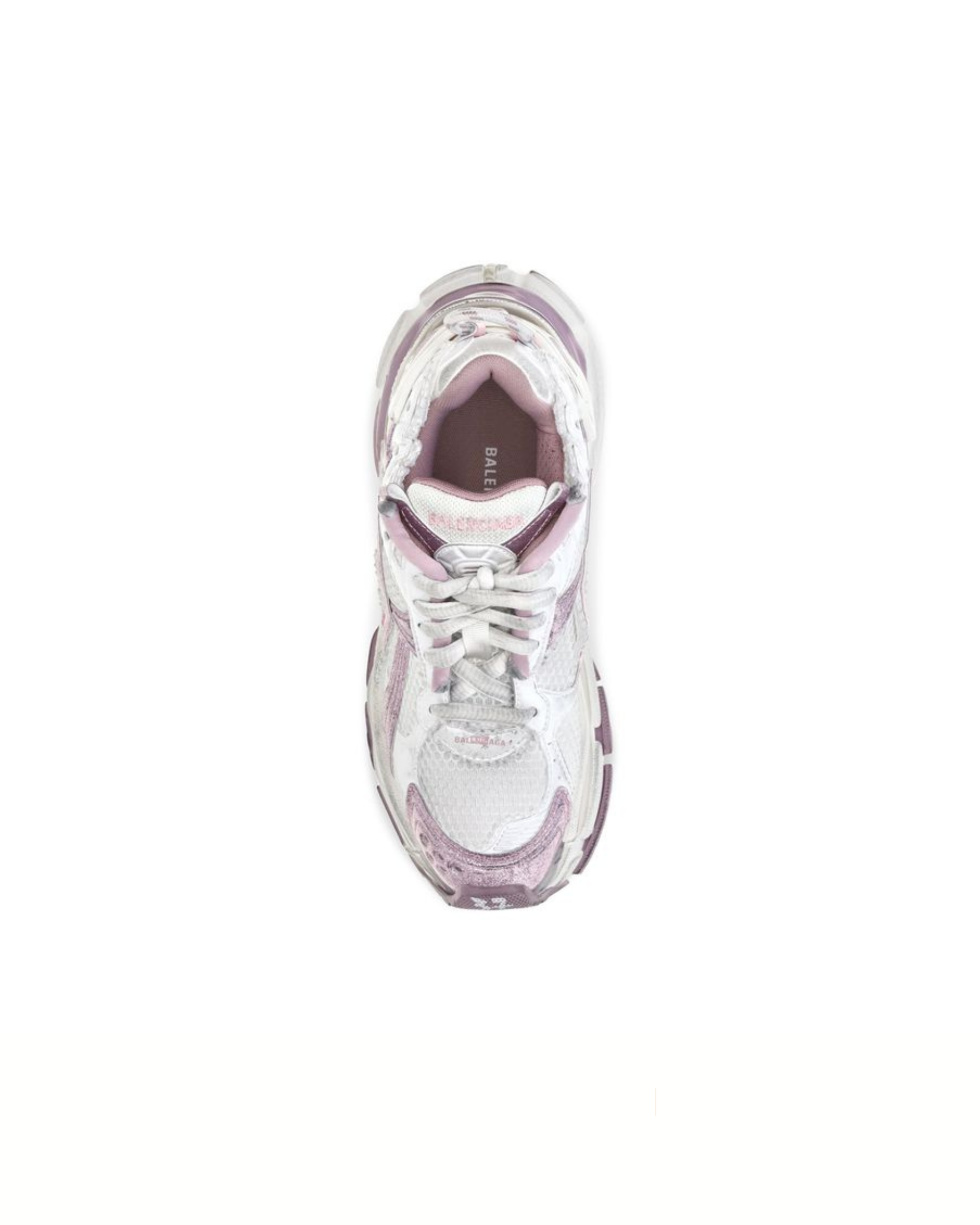 Balenciaga Runner Glitter Sneakers White / Pink
