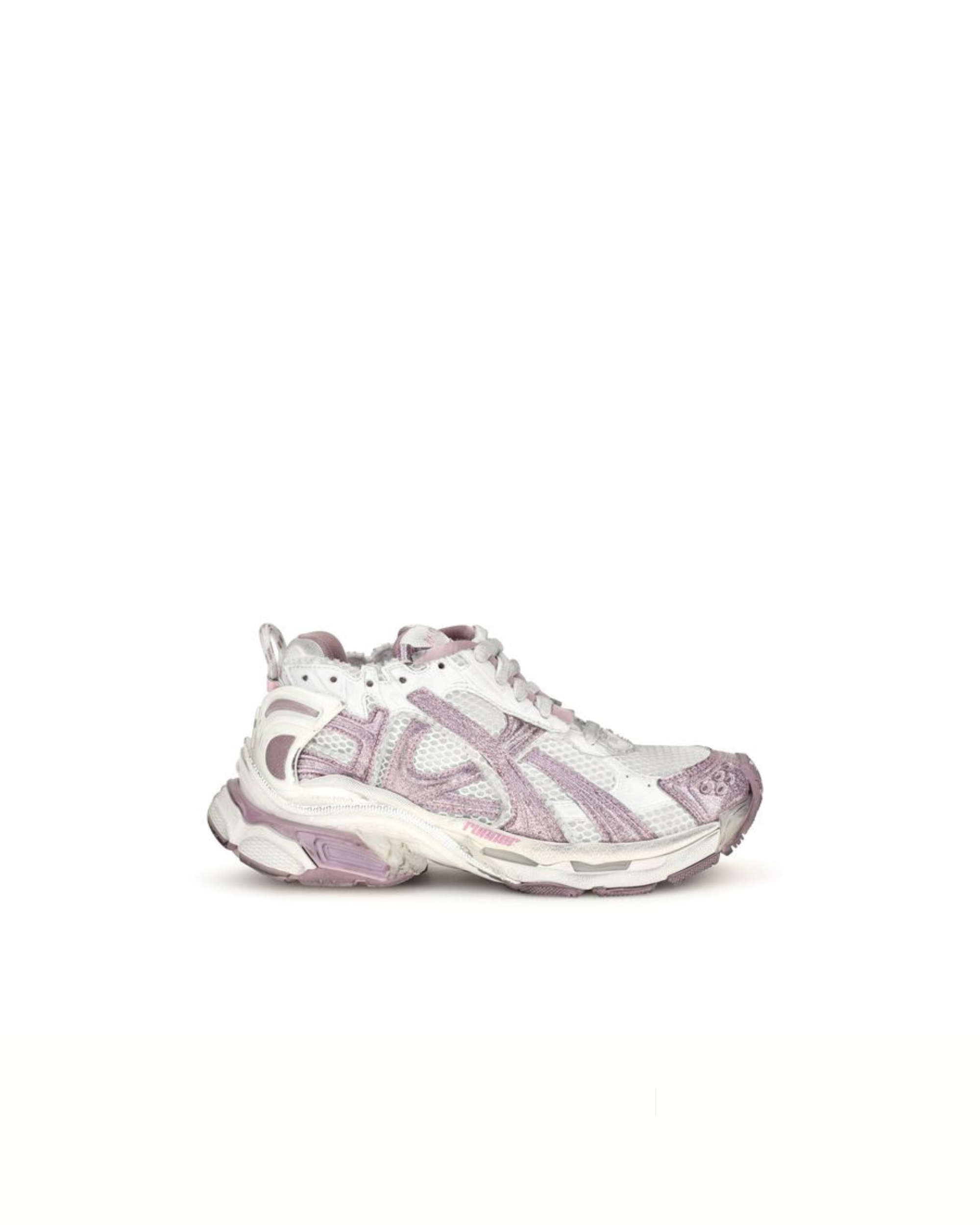 Balenciaga Runner Glitter Sneakers White / Pink