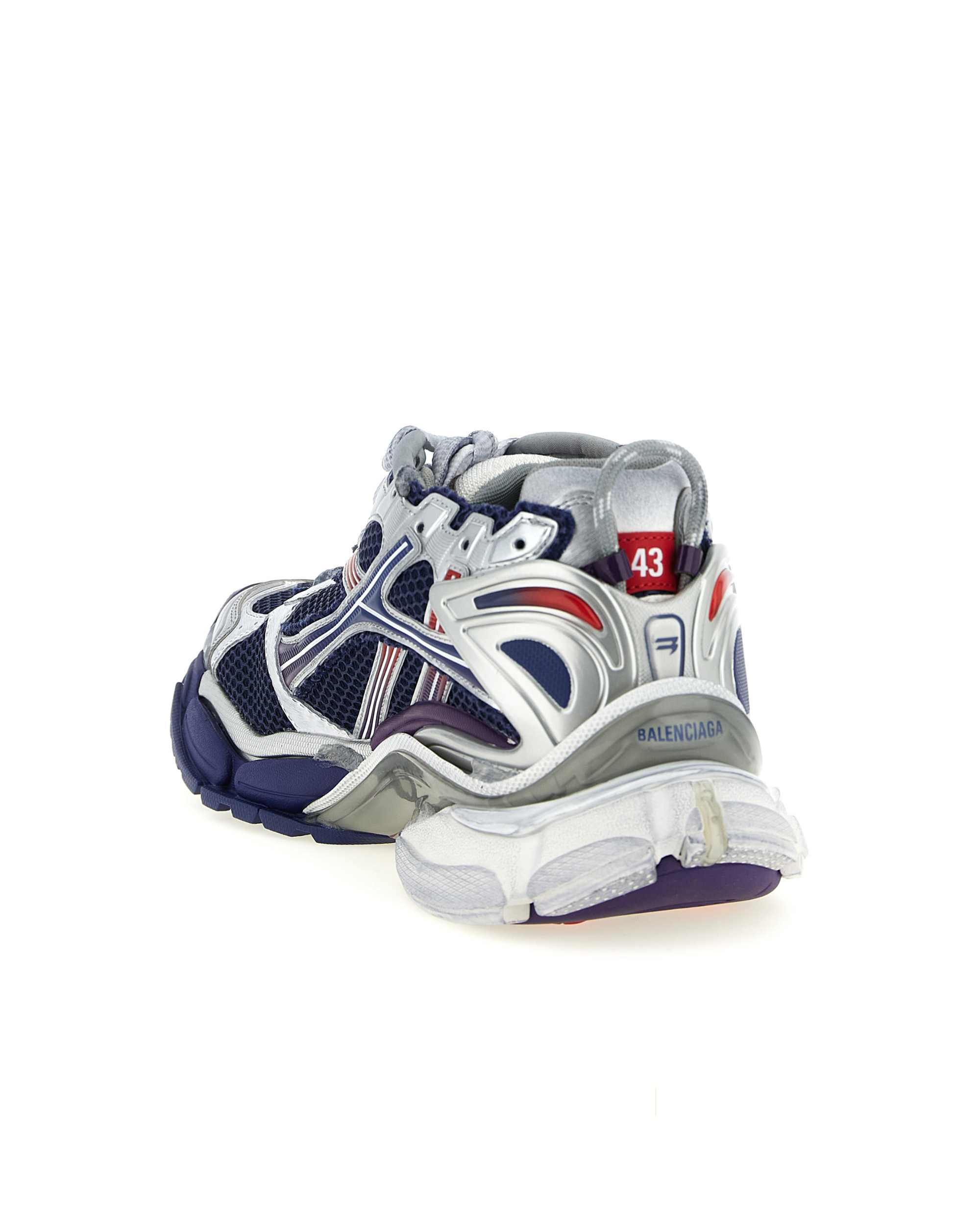 Balenciaga Runner Sneakers Multicolor Silver / Navy / Red