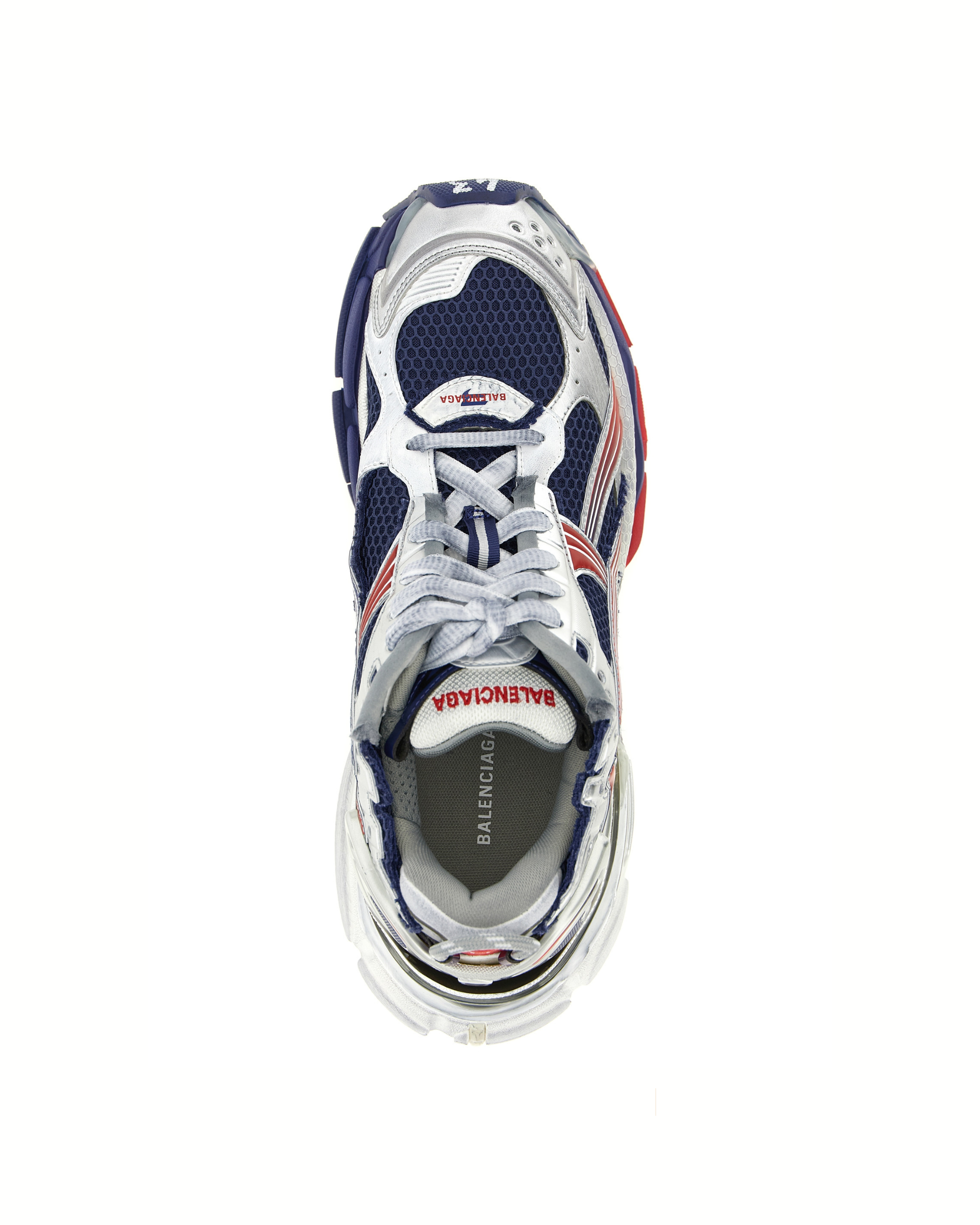 Balenciaga Runner Sneakers Multicolor Silver / Navy / Red