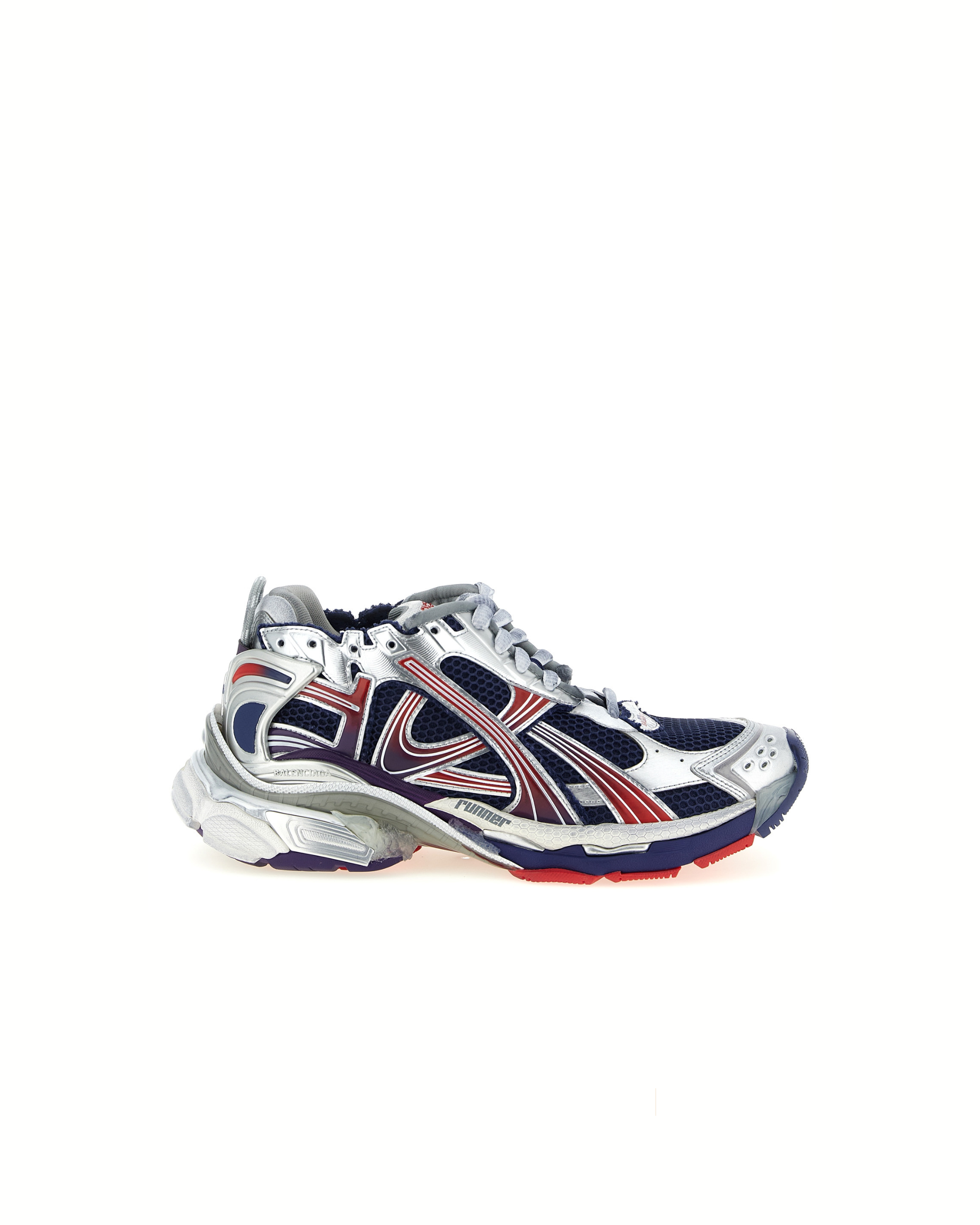Balenciaga Runner Sneakers Multicolor Silver / Navy / Red