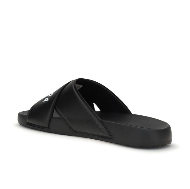 Balenciaga – Sandali Slide Neri con Logo Balenciaga a Contrasto