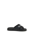 Balenciaga – Sandali Slide Neri con Logo Balenciaga a Contrasto