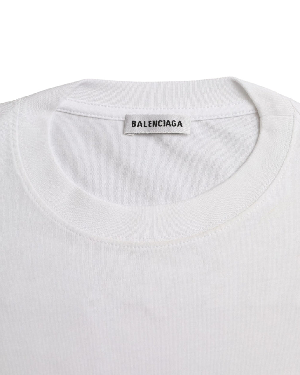 Balenciaga – T-Shirt Donna in Cotone Bianco con Logo Ricamato Tone-on-Tone