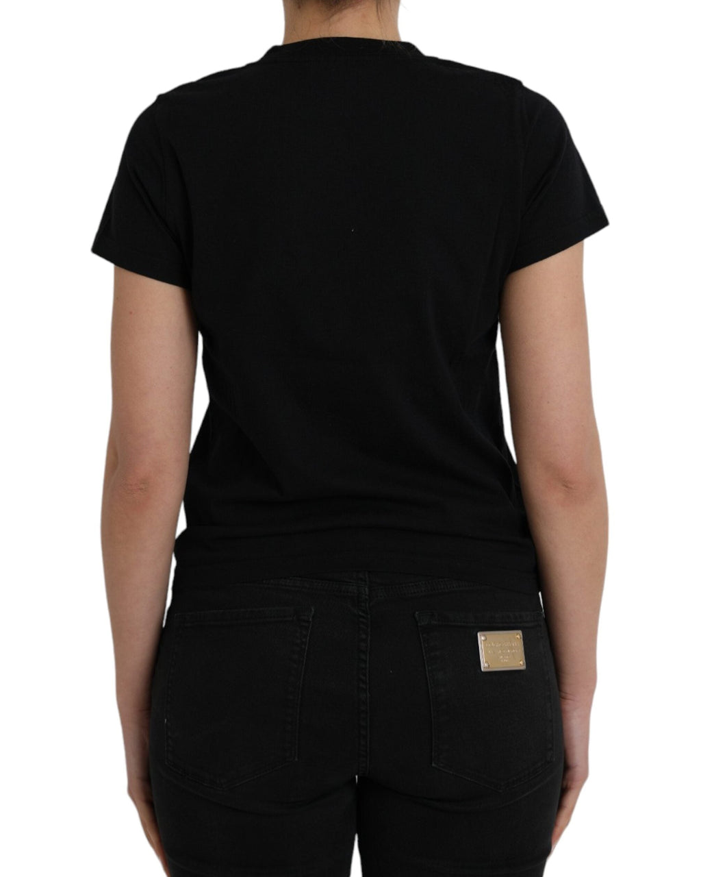 Balenciaga – T-Shirt Donna Nera in Cotone con Maxi Logo BB Giallo