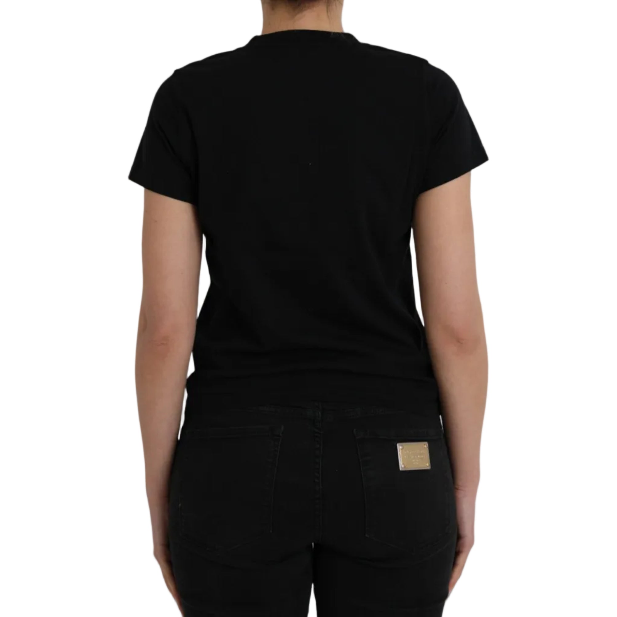 Balenciaga – T-Shirt Donna Nera in Cotone con Maxi Logo BB Giallo