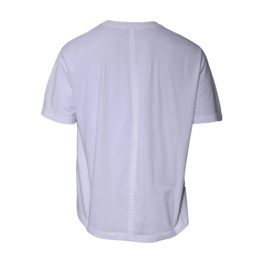 Balenciaga – T-Shirt Oversize in Cotone Bianco con Mini Logo