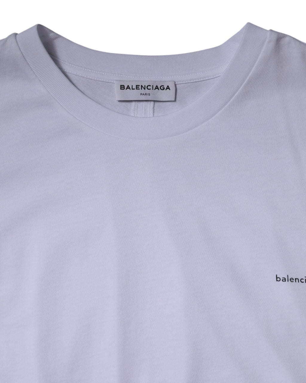 Balenciaga – T-Shirt Oversize in Cotone Bianco con Mini Logo