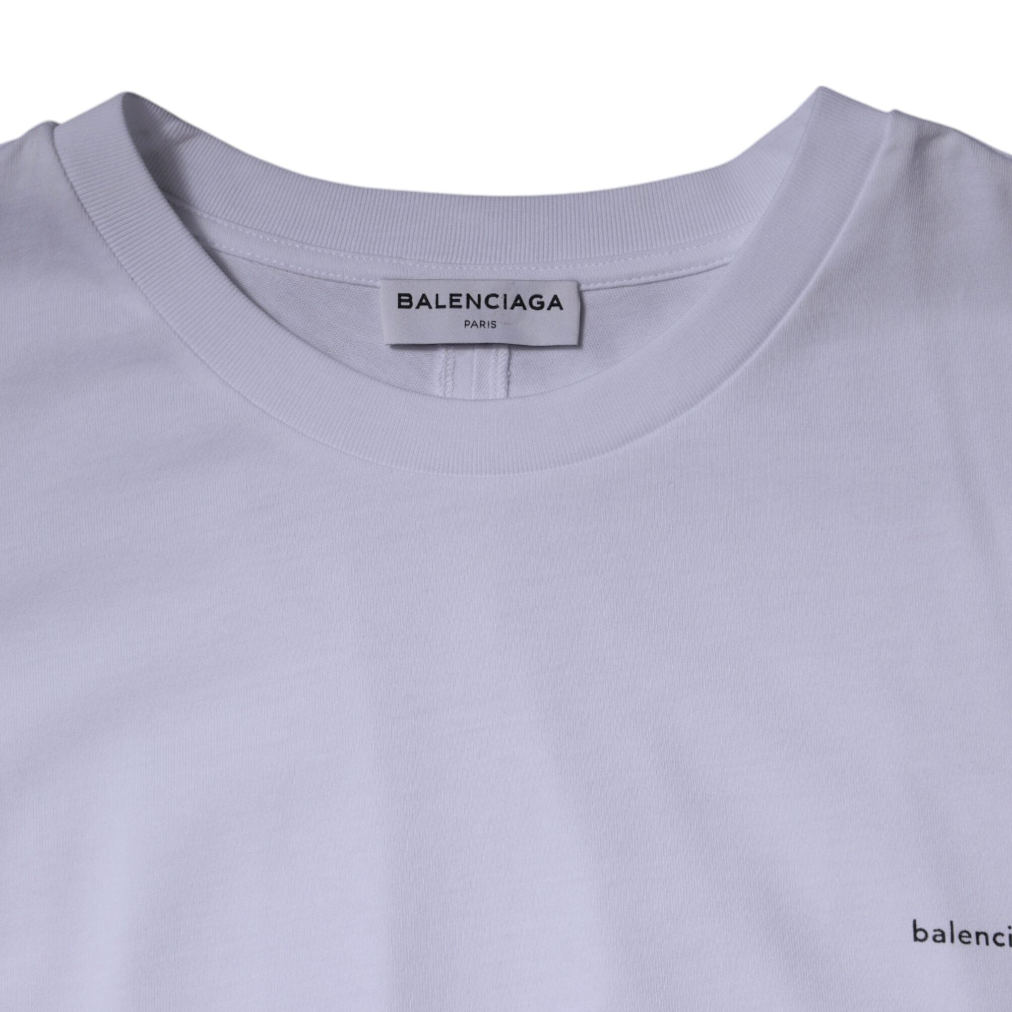 Balenciaga – T-Shirt Oversize in Cotone Bianco con Mini Logo