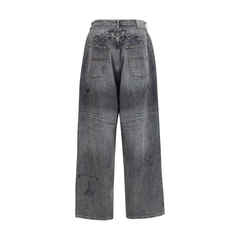 Balenciaga – Tattoo Baggy Denim Pants Grey