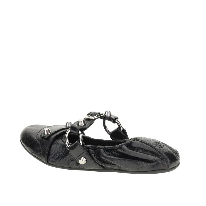 Balenciaga – The City Ballerinas in Pelle Arena Nera con Studs Silver – Collezione SS26