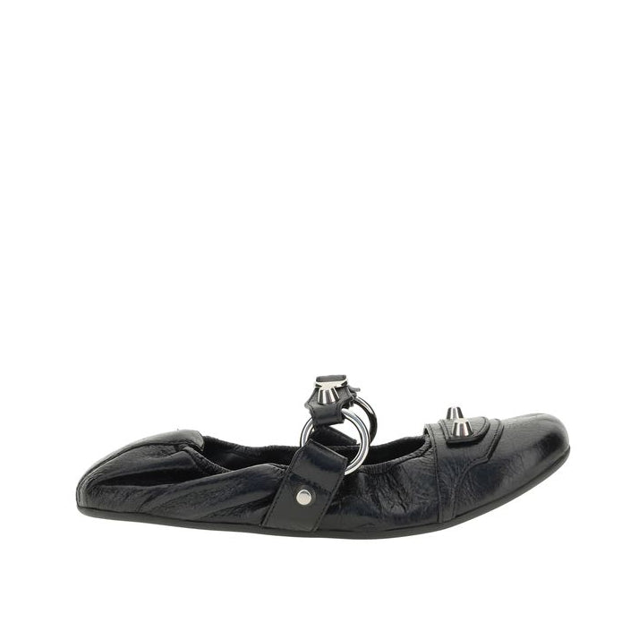 Balenciaga – The City Ballerinas in Pelle Arena Nera con Studs Silver – Collezione SS26