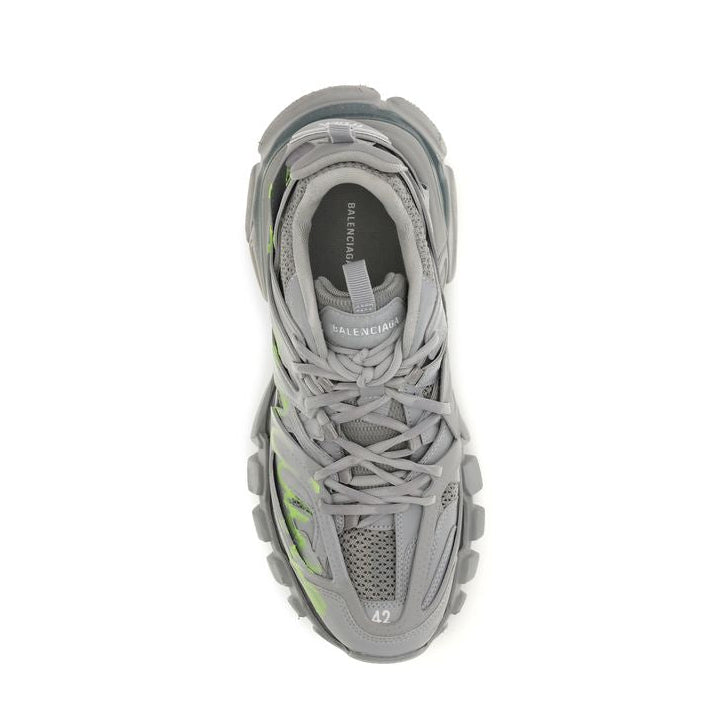 Balenciaga – Track Signature Sneakers Grey / Neon Green
