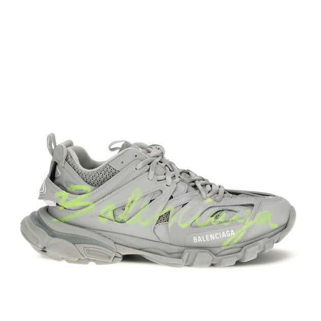 Balenciaga – Track Signature Sneakers Grey / Neon Green