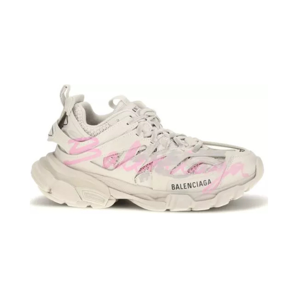 Balenciaga - Track Sneaker - Beige-Pink Logo Print