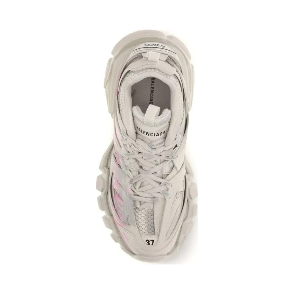 Balenciaga - Track Sneaker - Beige-Pink Logo Print