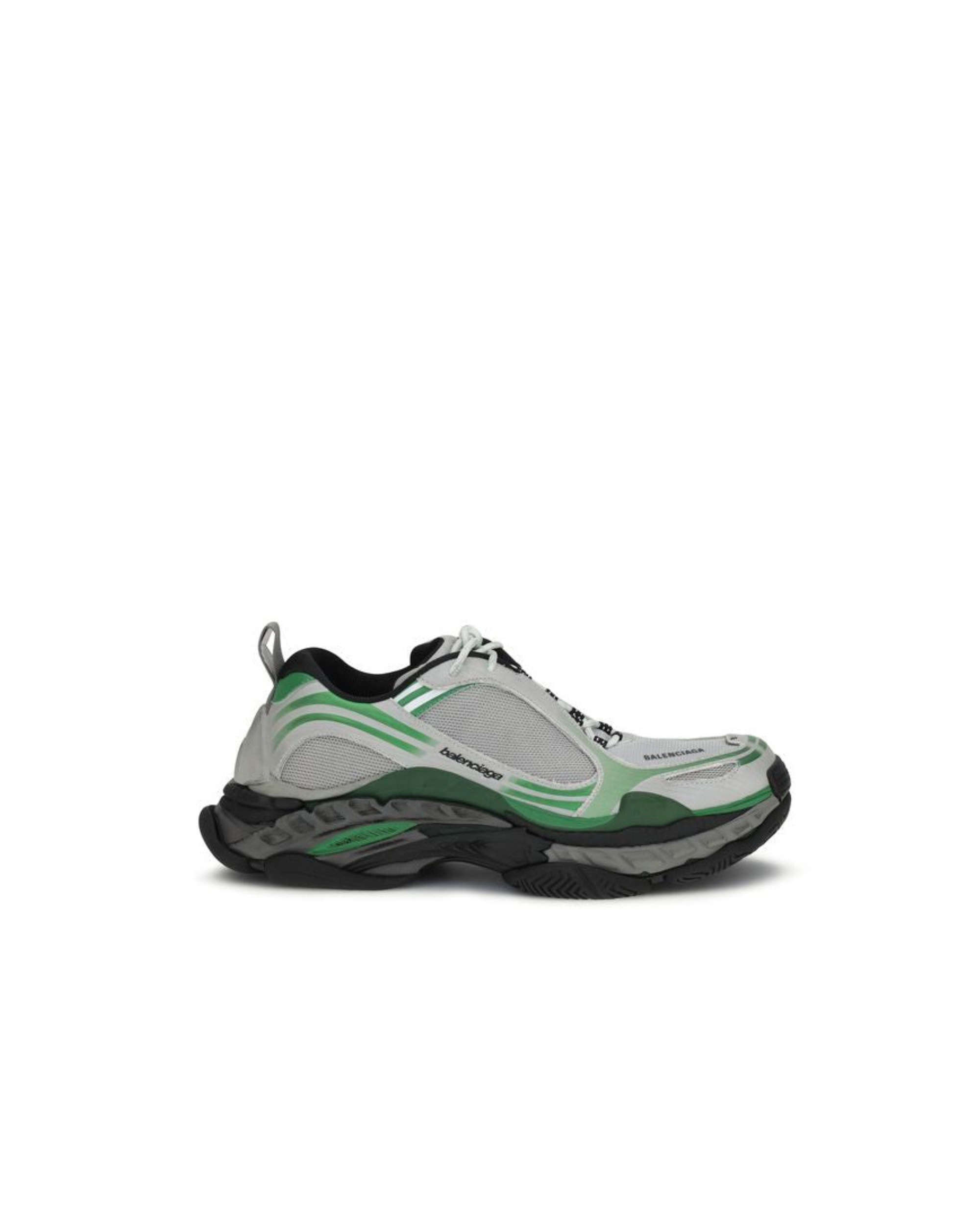 Balenciaga – Triple S Sneakers Bianco, Verde e Nero dal Look Distressed