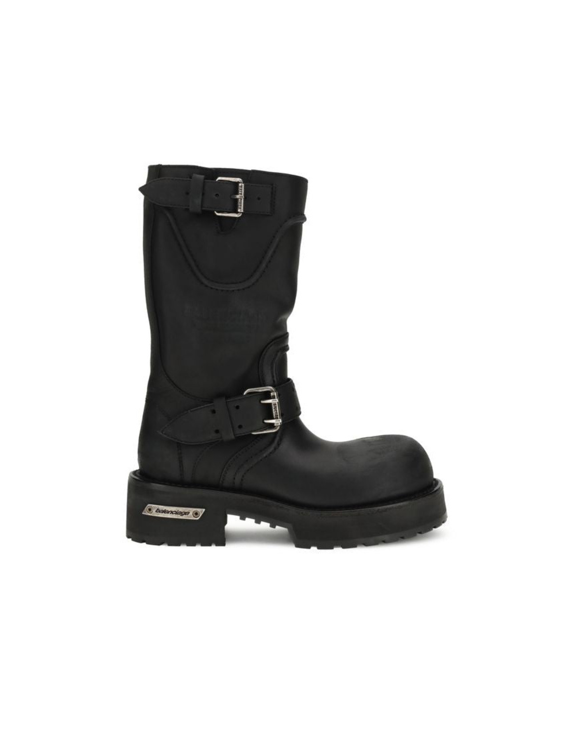 Balenciaga – Venom Boots in Pelle Nera con Fibbie Industrial – Collezione SS26