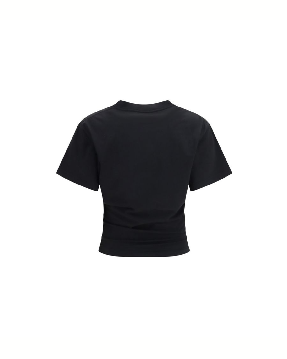 Balenciaga - Vintage Holiday Cropped T-Shirt Nera con Stampa