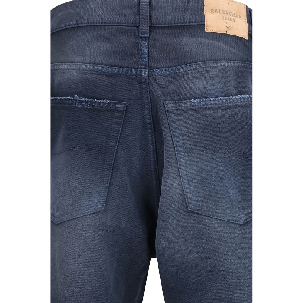 Balenciaga – Wide-Leg Relaxed Fit Jeans in Denim Blu Vintage