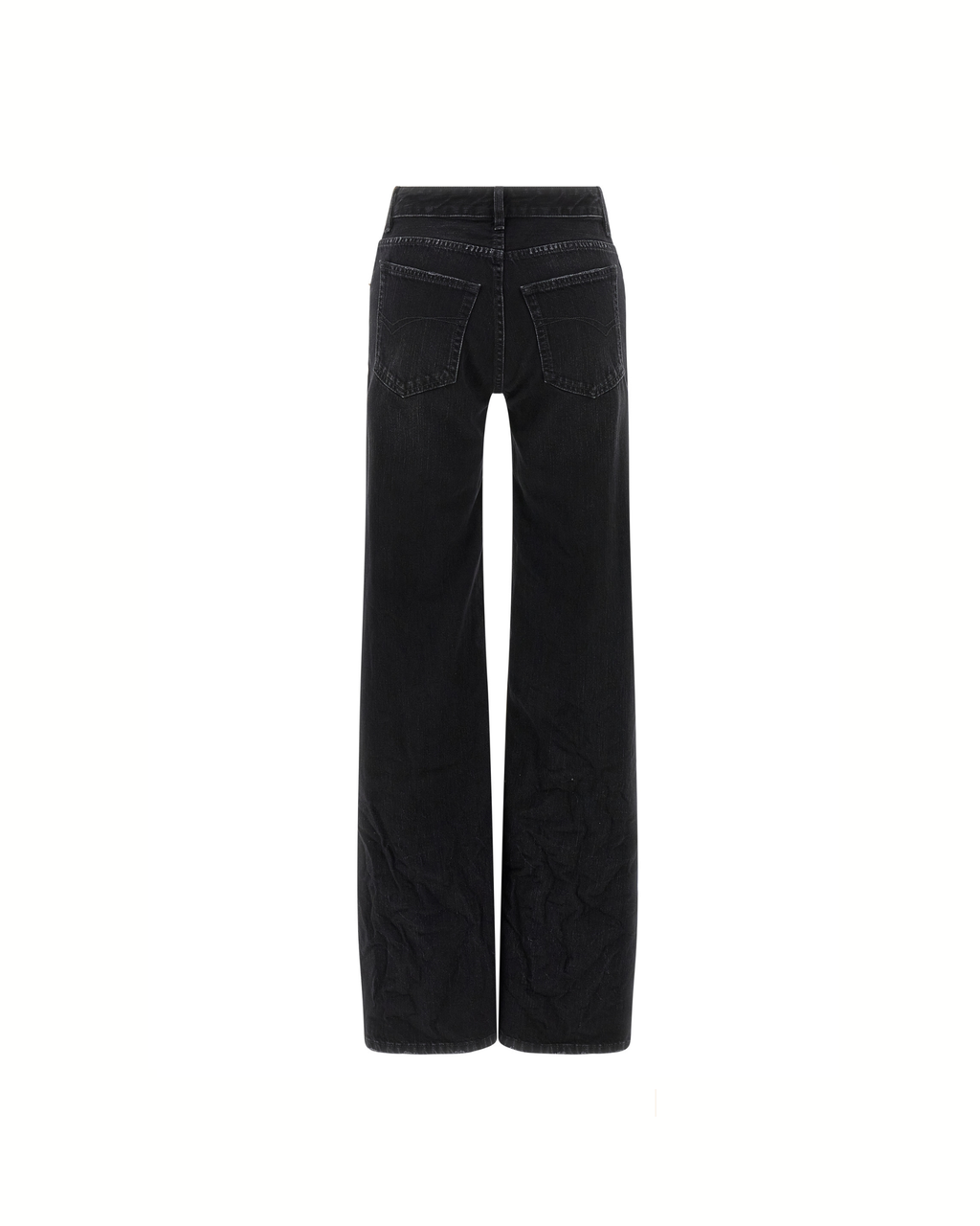 Balenciaga Wide-Leg Used-Effect Jeans Black