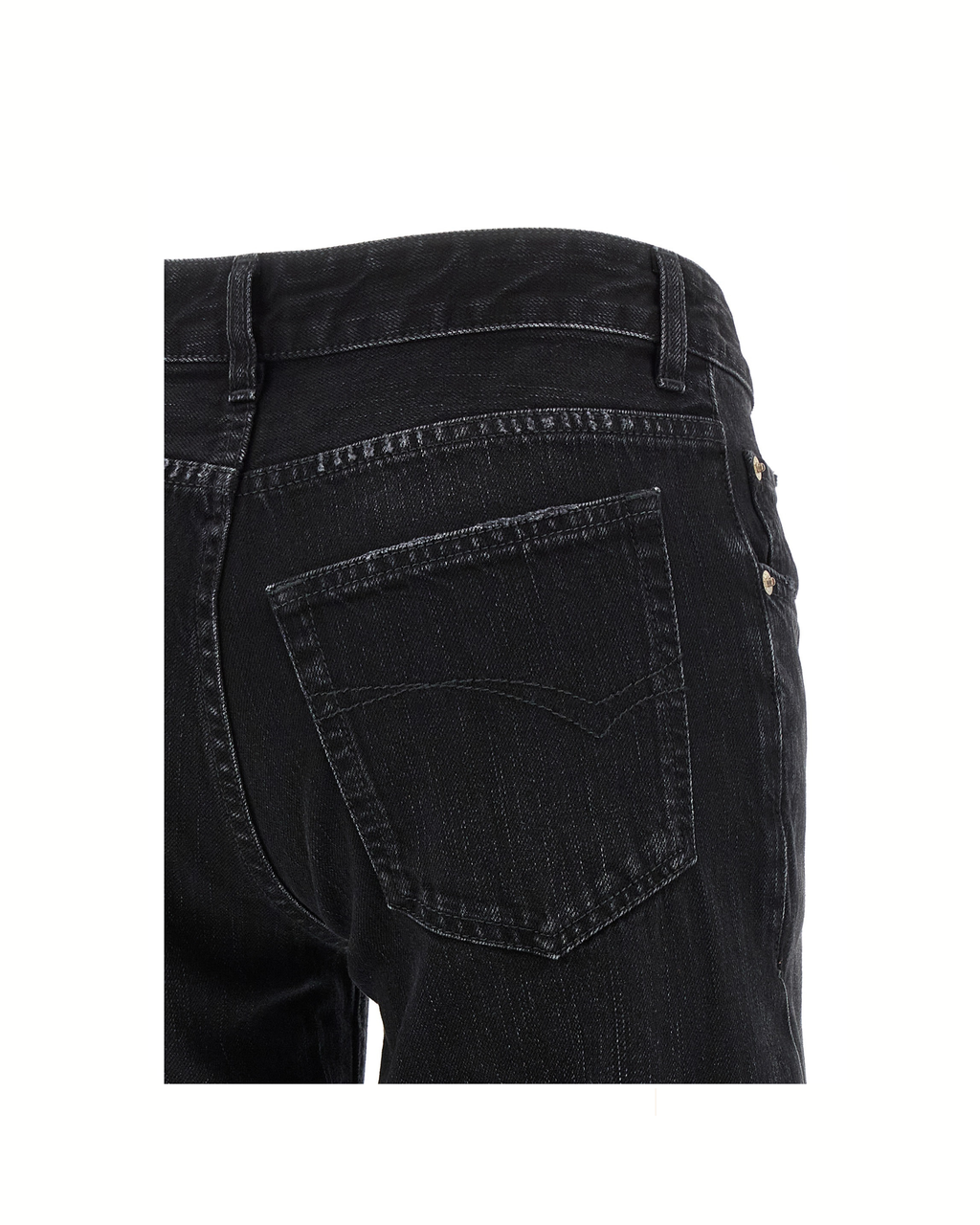 Balenciaga Wide-Leg Used-Effect Jeans Black