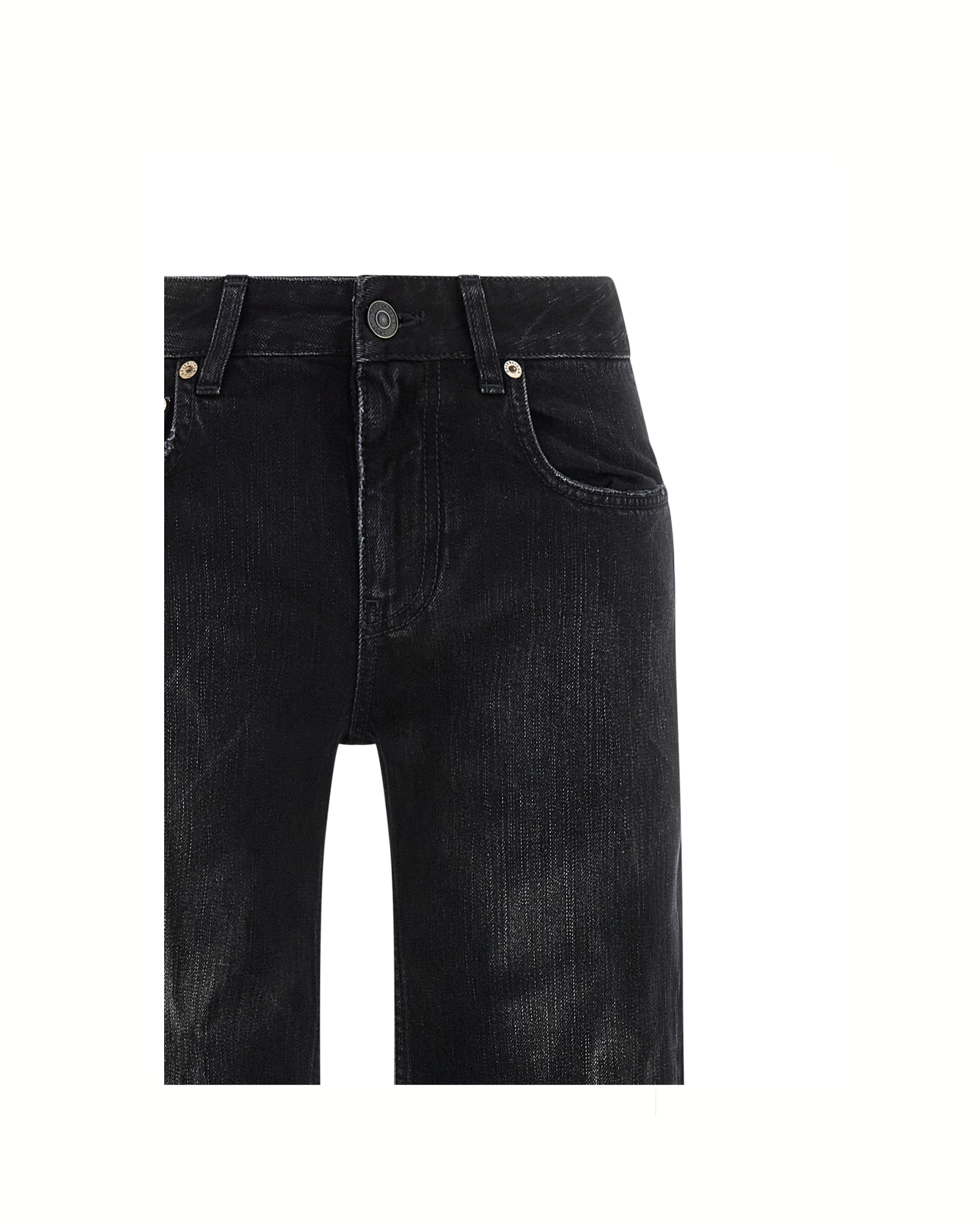 Balenciaga Wide-Leg Used-Effect Jeans Black