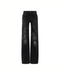 Balenciaga Wide-Leg Used-Effect Jeans Black