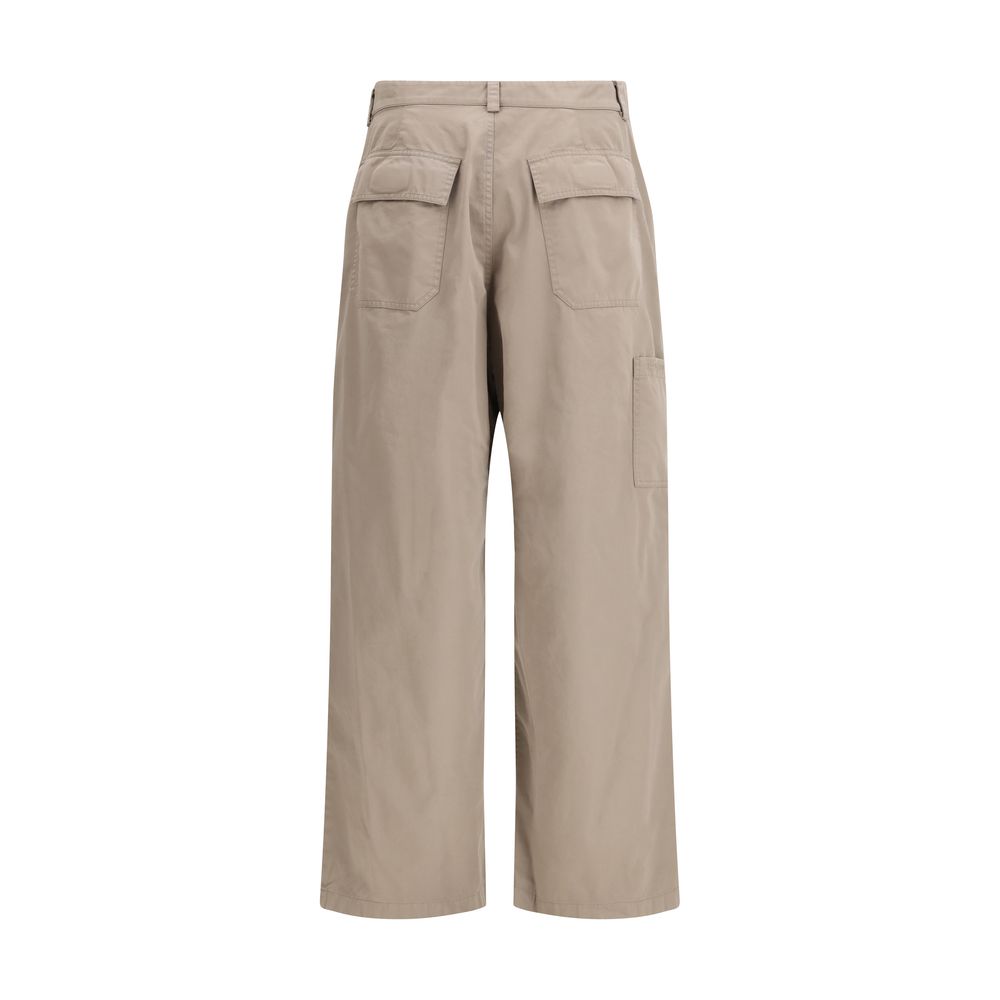 Balenciaga – Workwear Trousers Beige in Cotone Wide-Leg