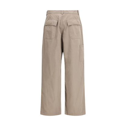 Balenciaga – Workwear Trousers Beige in Cotone Wide-Leg
