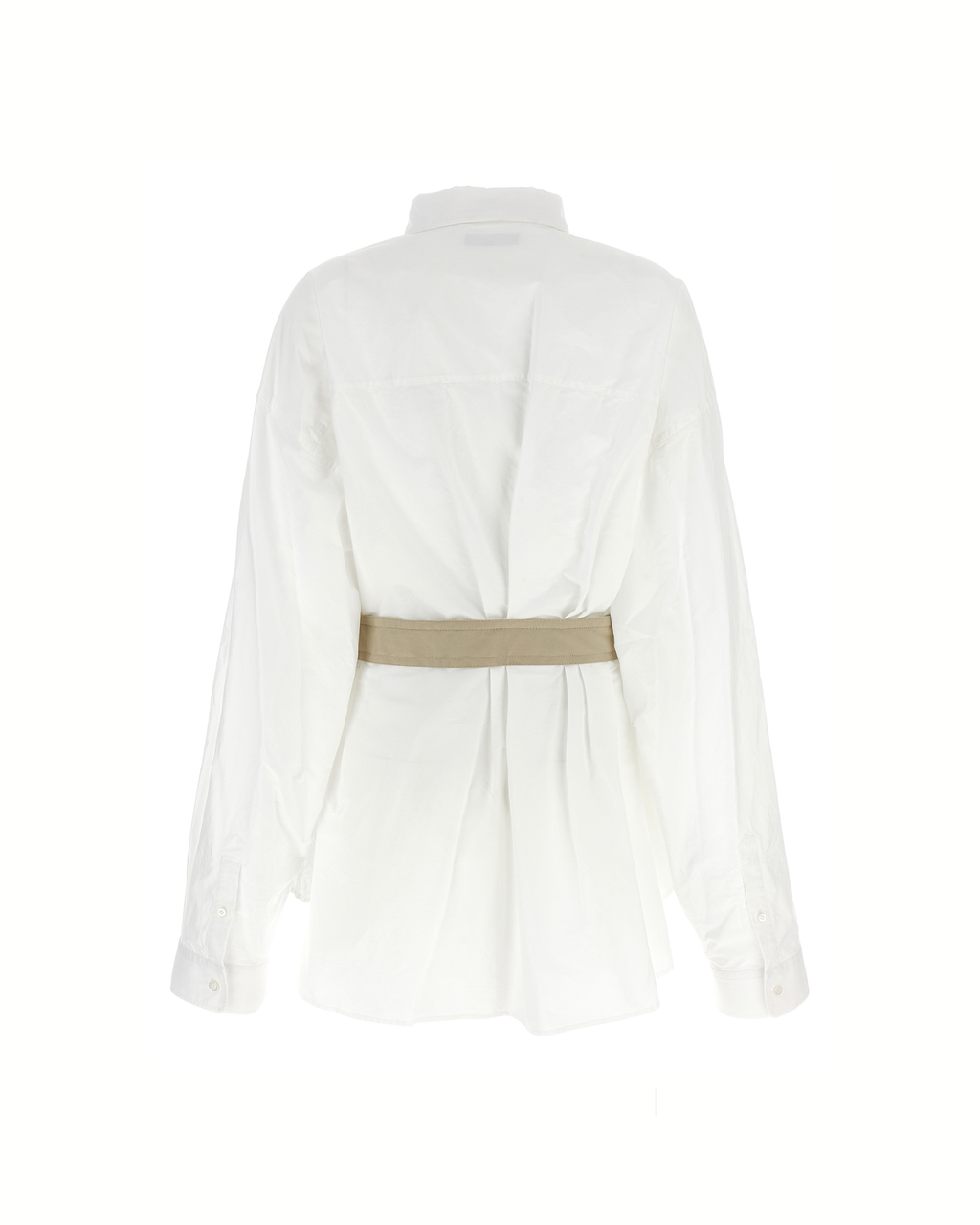 Balenciaga - Wrinkle-Effect Belted Cotton Shirt