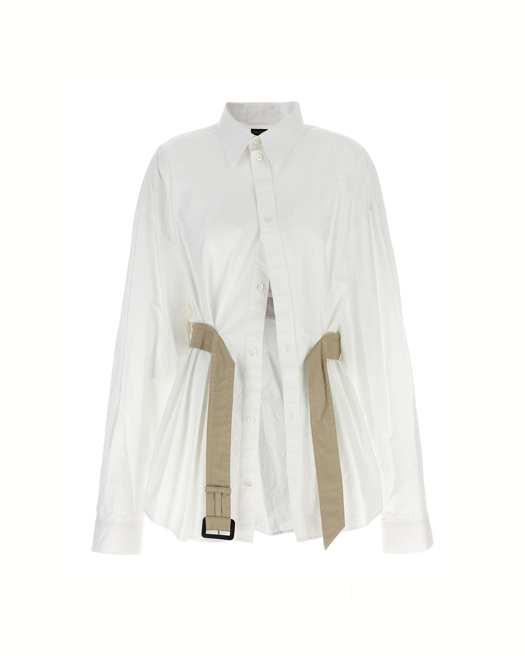 Balenciaga - Wrinkle-Effect Belted Cotton Shirt