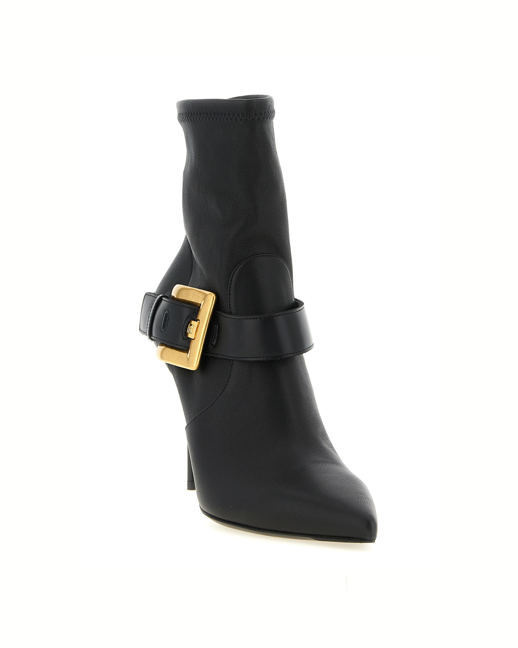 Balmain Anthem Buckle Leather Ankle Boots