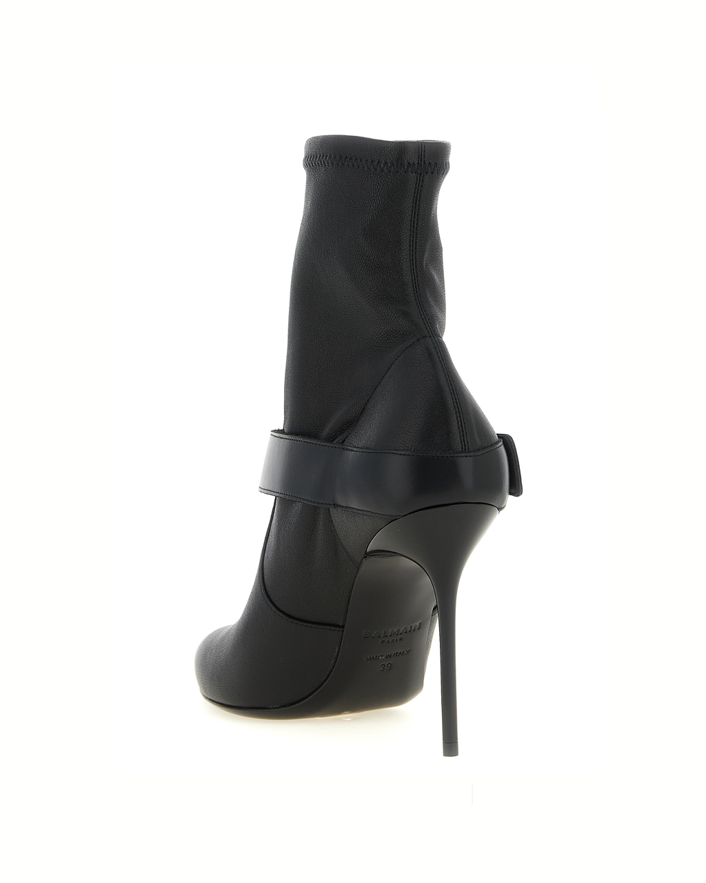 Balmain Anthem Buckle Leather Ankle Boots