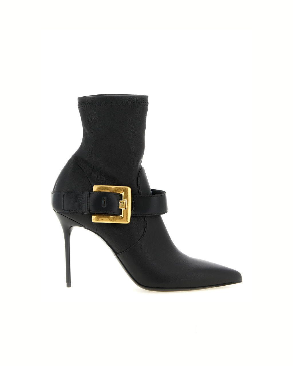 Balmain Anthem Buckle Leather Ankle Boots