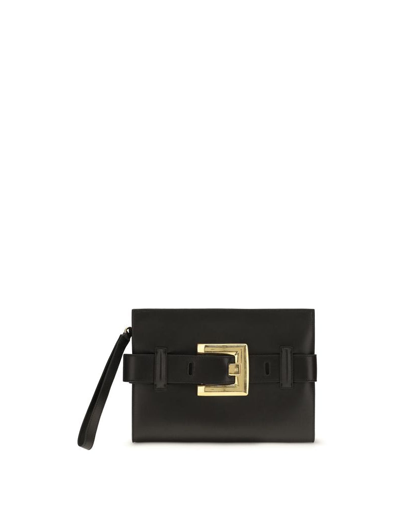 Stile-Ifs-Balmain-Anthem-Clutch-Pelle-Nera-Fibbia-PB