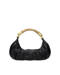 Balmain – Borsa Hobo Drappeggiata in Pelle Nera